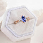 Classic Oval Cut Lab Blue Sapphire Engagement Ring