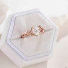 Nature Inspired Leaf Shaped Oval Moissanite Engagement Ring