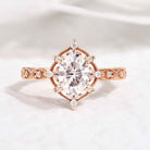 Classic Oval Shaped Moissanite Rose Gold Engagement Ring