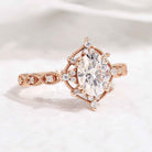 Classic Oval Shaped Moissanite Rose Gold Engagement Ring