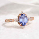 Classic Oval Cut Lab Blue Sapphire Engagement Ring