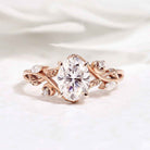 Custom Nature Inspired Leaf Shaped Oval Moissanite Engagement For Nathan