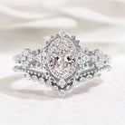 Signature Vintage Oval Cut 1.0ct Lab Diamond Engagement Bridal Set Rings