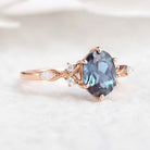 Unique Alexandrite Engagement Ring In Rose Gold Promise Rings