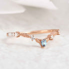 Marquise Cut Alexandrite Nature Inspired Leafy Wedding Ring