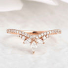 Unique Marquise Cut Moissanite Stackable Wedding Ring