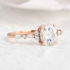 Unique Oval Cut Moissanite Engagement Ring Rose Gold Wedding Ring