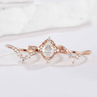 Signature Vintage Pear Cut Moissanite Engagement Ring Set 3pcs Bridal Set