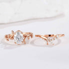 Nature Inspired Leafy Vine Moissanite Engagement Ring Set 2pcs