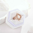 Nature Inspired Moissanite Engagement Ring Leaf Enhancer Wedding Band