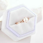 Unique Design Round Pearl Engagement Ring Rose Gold Ring
