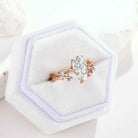 Oval Cut Moissanite Engagement Ring Set Vine Wedding Band 2pcs