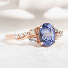 Unique Meteor Inspired Cornflower Sapphire Engagement Ring