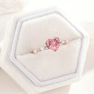 Lahela Jewelry Heart-cut Padparadscha engagement ring in box