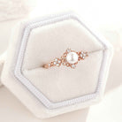 Signature Vintage Natural Akoya Pearl Engagement Ring Rose Gold Ring