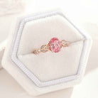 Nature Inspired Flora Engagement Ring Oval Cut Pink Sapphire Ring