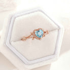 Unique Design Heart Shaped Lab Sapphire Engagement Ring Handmade Jewelry