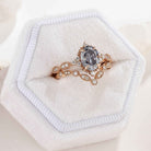 Oval Black Moissanite Engagement Ring Set Chevron Moissanite Wedding Band
