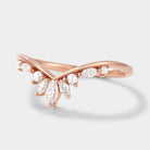 Curved Moissanite / Diamond & Pearl Stackable Wedding Band For Mercan