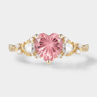 Heart-shaped Starbrite Cut Padparadscha Engagement Ring from Lahela Jewelry