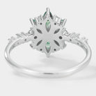 Moss Agate Petal Engagement Ring - Detailed Underside View