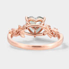 Heart Cut Moissanite Leaf Engagement Ring