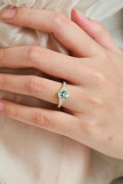 Vintage Bezel Oval Cut Sapphire Pavé Engagement Ring