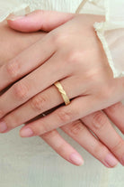 Leaf & Rose Engraving Men’s Wedding Band Ring For Him