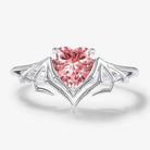 Bat Wing & Spider Claw Inspired Heart Cut Padparadscha Ring