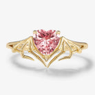 Bat Wing & Spider Claw Inspired Heart Cut Padparadscha Ring