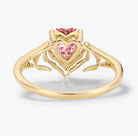 Bat Wing & Spider Claw Inspired Heart Cut Padparadscha Ring