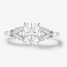 Elegant Dress-Lapel Inspired Bezel Oval Cut Moissanite Ring for the Bride