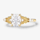 Elegant Dress-Lapel Inspired Bezel Oval Cut Moissanite Ring for the Bride