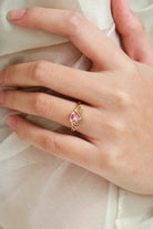 Bat Wing & Spider Claw Inspired Heart Cut Padparadscha Ring