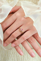 Bat Wing & Spider Claw Inspired Heart Cut Padparadscha Ring