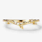 Irregular Leaf-Inspired Unique Moissanite Wedding Band