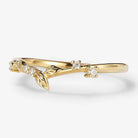Irregular Leaf-Inspired Unique Moissanite Wedding Band