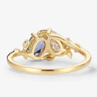 Nature-Inspired Leaf 2 Stone Ring Pear & Oval Cut Engagement Ring