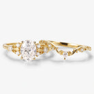 Oval Moissanite Vintage Engagement Ring Sets 2pcs - Lahela Jewelry