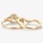 Oval Moissanite Vintage Engagement Ring Sets 2pcs - Lahela Jewelry