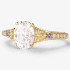 Vintage Victorian Oval Cut Moissanite Engagement Ring - Lahela Jewelry