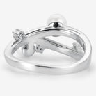 Unique Pearl Engagement Ring with Moissanite and Celestial Design