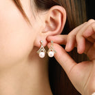 Lahela Jewelry Pearl Earrings Set 2pcs. Gold and pearl drop earrings.