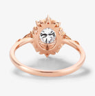 Vintage Leaf-Accented Oval-Cut Moissanite Engagement Ring