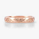 Nature-Inspired Lavender Engraved Men's Wedding Band