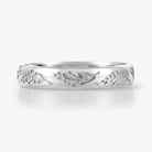 Nature-Inspired Lavender Engraved Men's Wedding Band