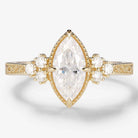 Vintage Victorian Style Marquise Cut 3ct Moissanite Ring