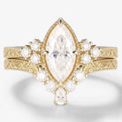 Marquise Cut 3ct Moissanite Vintage Victorian Style Ring Sets 2pcs
