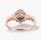 Classical Outline Leaf Inspired Cushion Cut Moss Agate Engagement Ring