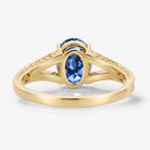 Nature-Inspired Leaf & Flower Oval Sapphire Engagement Ring